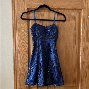 Windsor Midnight Blue Sequin Mini Dress